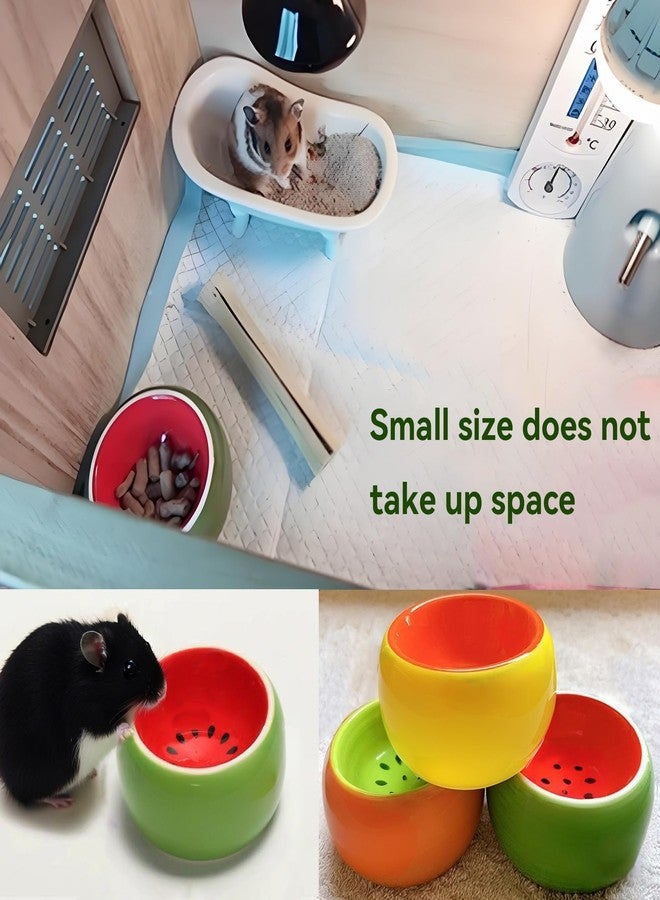 JSLZF Hamster Bowl Ceramic Rat Bowl Small Hamster Food Dish Prevent Knocking Over, Food Splashing and Chewing Feeding Dish for Gerbil Chinchilla Rat Ferret (3 PCS) - Image 4